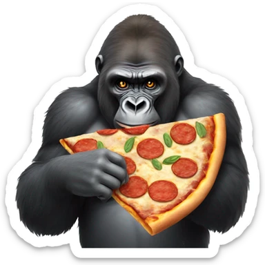 Gorilla eating pizza sticker