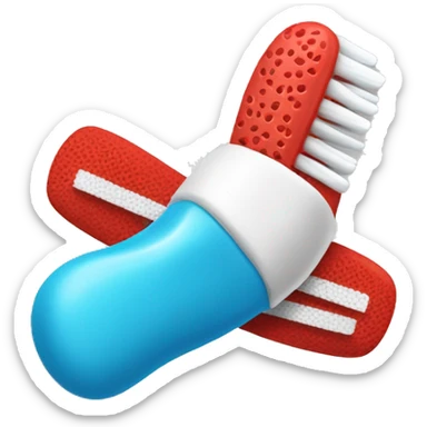 toothbrush with boxing gloves sticker