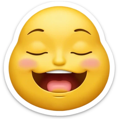 A normal yellow face emoji biting his lips with his eyes closed sticker