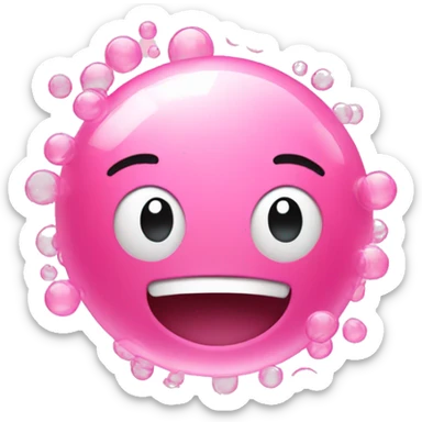 Pink bubbles floating around  sticker