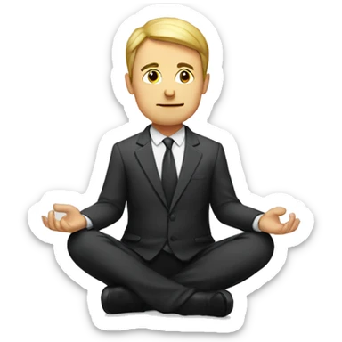 European man in suit meditating sticker