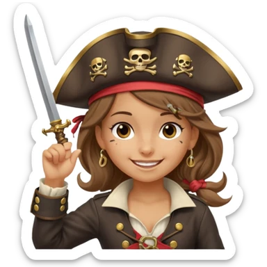 cute pirate girl saluting as though to say "aye aye captain!" sticker