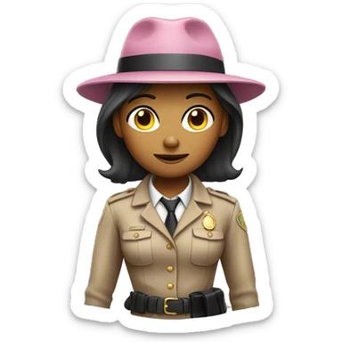 Pink wearing female detective tan skin  sticker