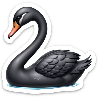 black shiny weeping swan sticker
