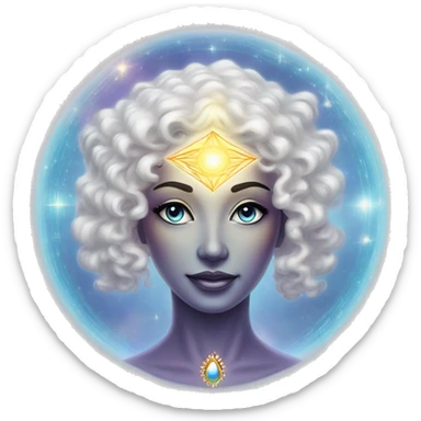 Pleiadian radiant glowing diva woman female third eye sticker