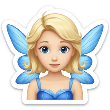Flying blue fairy with blonde hair sticker