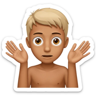 a boy he was using his hands, insane 67 sticker