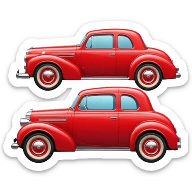 classic red car sticker