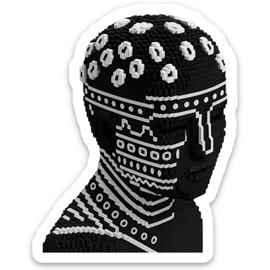 Make it voxel and bnw sticker