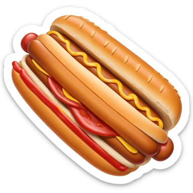 Hot dog with ketchup sticker