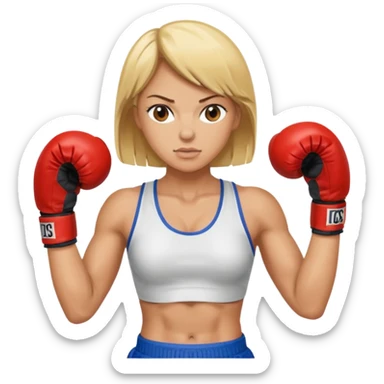 blonde female boxer sticker