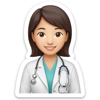 Asian female doctor obstetrician sticker