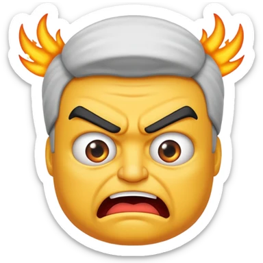 Text mopo above and an angry man sticker