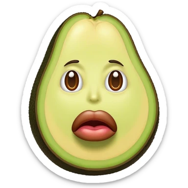 Aguacate con labios grandes sticker
