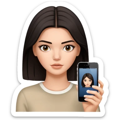 kendall jenner with iphone in hand sticker