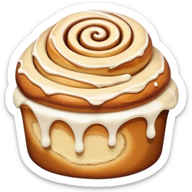 ultra realistic cinnamon roll extra frosting drip sticker