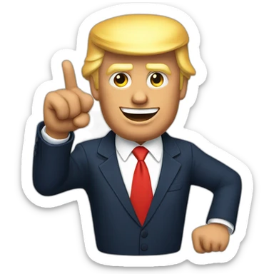 Donald Trump pointing with his fingers from both ands in a cool way sticker
