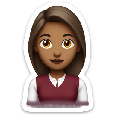 College girl in burgundy outfit sticker