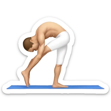 Full back bend yoga white male sticker