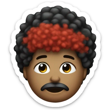 fat ice spice, black with curly red afro sticker