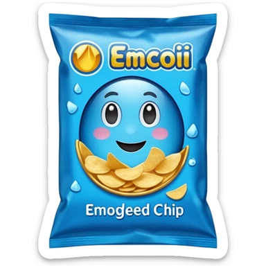 blue pacaged chip with a chip image on it without writing sticker