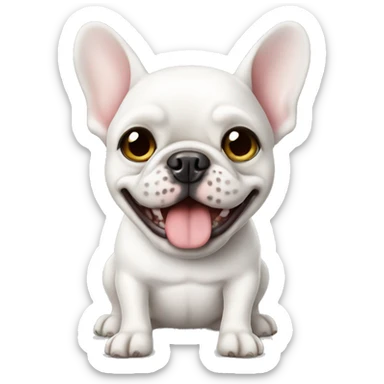 White French Bulldog gives a thumbs up  sticker