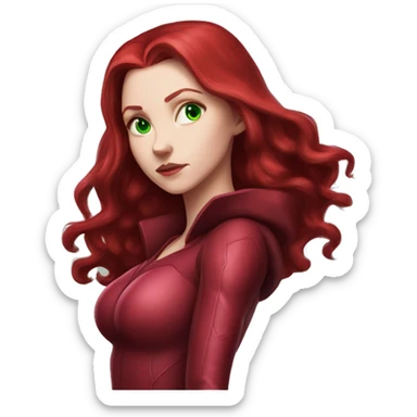 wanda maximoff scarlet witch green eyes red hair sticker