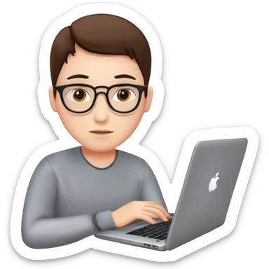 programmer with laptop sticker