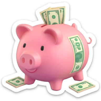 money in a piggy bank sticker