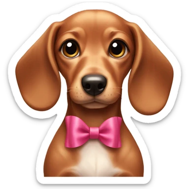 dachsund puppy with bow sticker
