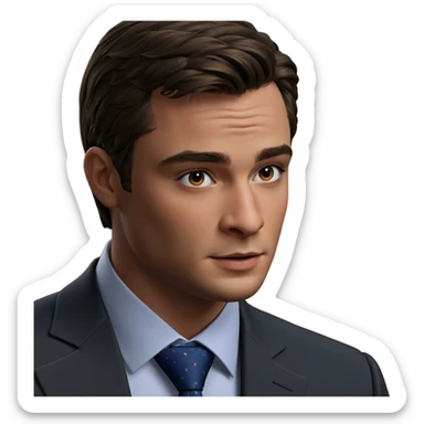 formal portrait of young man sticker