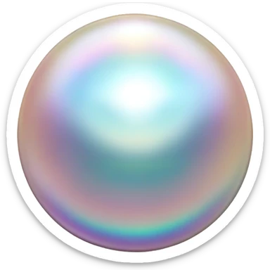 Luminous pearl gemstone with mother-of-pearl iridescence sticker