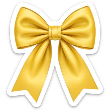A pale yellow bow sticker