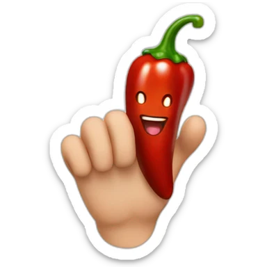 middle finger chilli sticker