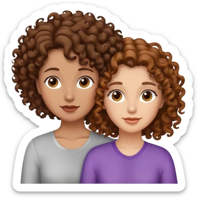 Lesbians both with brown hair BUT one has Curley hair  sticker