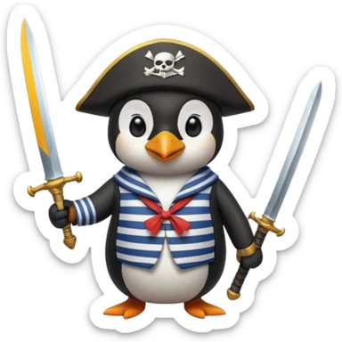 sailor pirate penguin sticker
