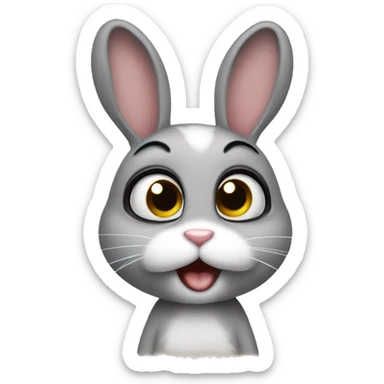 Big eyes begging bunny sticker