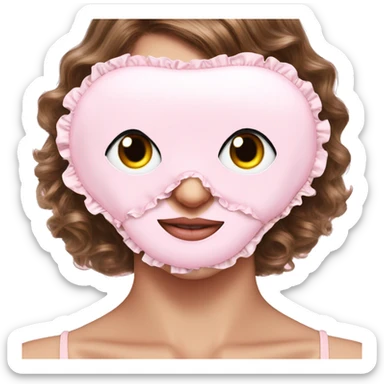 plain light pink sleep mask with ruffles sticker