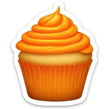 Happy orange cupcake sticker