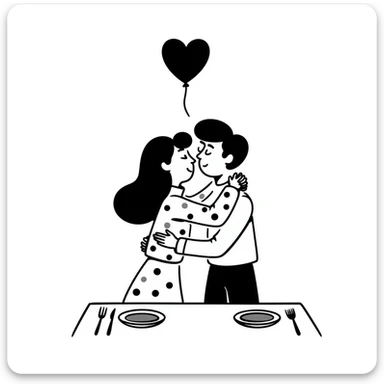 couple celebrating anniversary sticker