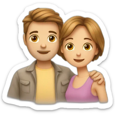 2 personnes qui se font un calin sticker