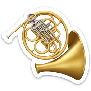 french horn PURPLE sticker