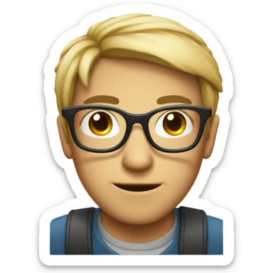 nerd face with glasses sticker