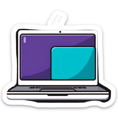 laptop with a coffee cup next to it sticker