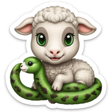 Lamb loves a baby snake tattoo  sticker