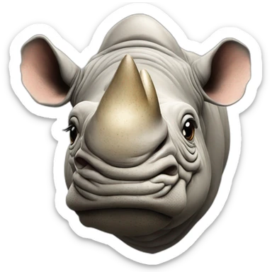 Head of a rugbier rhinoceros sticker
