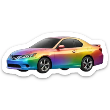 Rainbow-car-shiny sticker