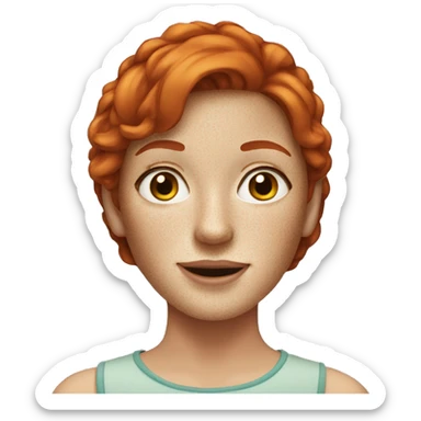 Redhead woman with freckles sticker