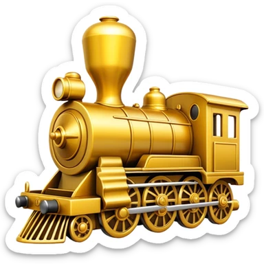 Golden locomotive pawn  sticker