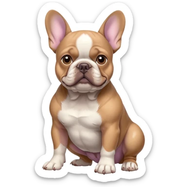 lilac tan frenchie sticker